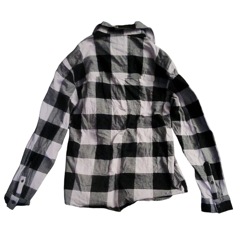 H&M Black and White Flannel Shirt Mens Small NWT